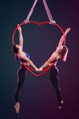 PoleSports Valentines Day Aerial Hoop 2-Punkt Aufhängung Rot 950 mm Limited Edition