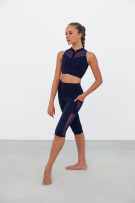 Intermezzo Top Mao Navy Blue S
