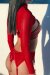 Naughty Thoughts Shrug XXX Rated See Through Red XS