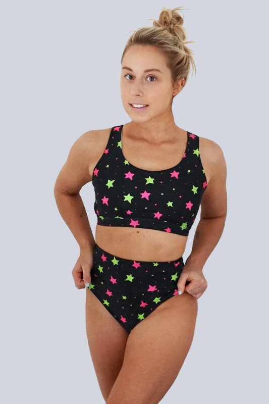 Juicee Peach Shorts Neon Stars XS