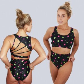 Juicee Peach Shorts Neon Stars XS