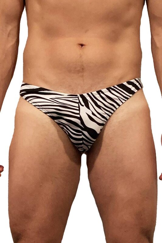 Juicee Peach Men G-String Zebra L