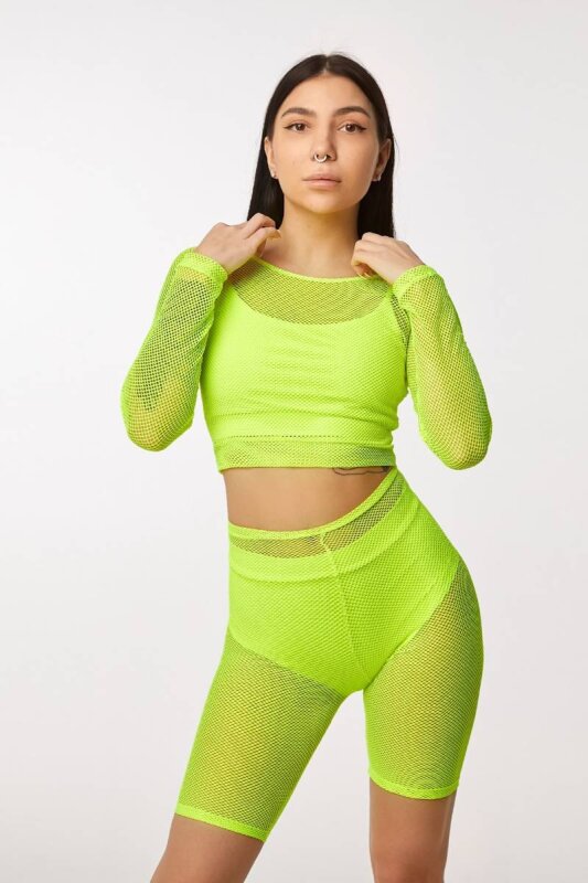 Polerina Top Jaya grobe Maschen Neon Yellow S