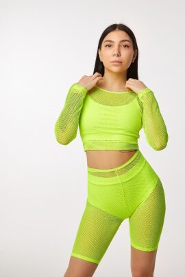 Polerina Shorts Jaya grobe Maschen Neon Yellow M