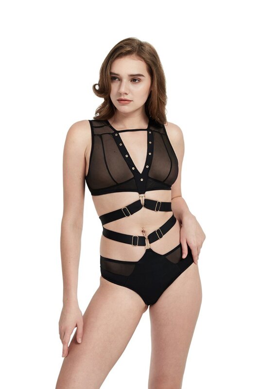 Hamade Activewear Crop Top Eyelet Mesh S