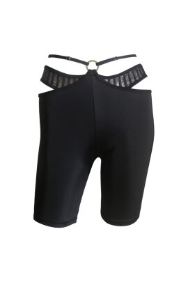 Hamade Activewear Bike Shorts Striped Mesh Ring Front M