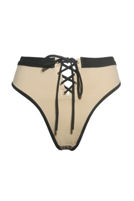 Hamade Activewear High Leg Shorts Lace-Up Nude L