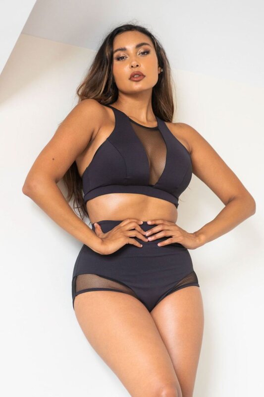 Lunalae Shorts High Waist Midnight Schwarz L