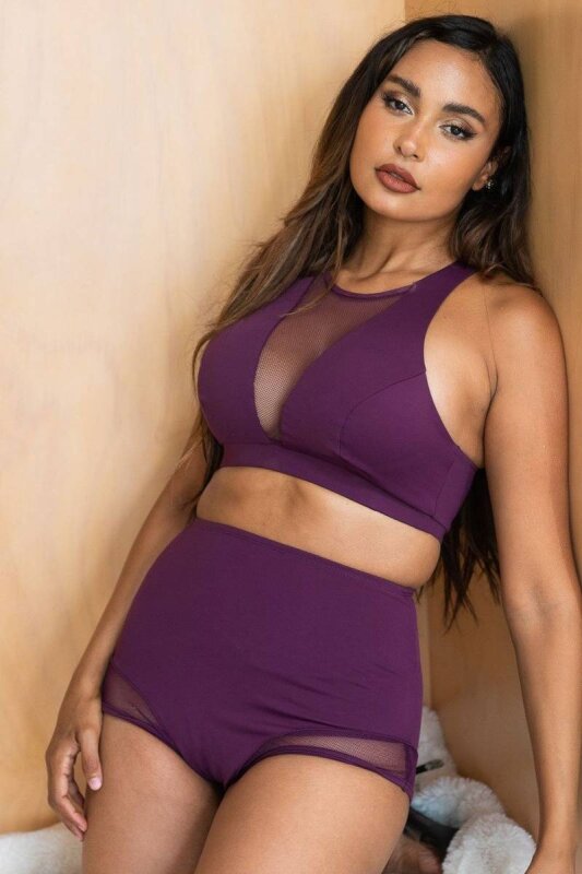 Lunalae Shorts High Waist Midnight Maulbeere XS