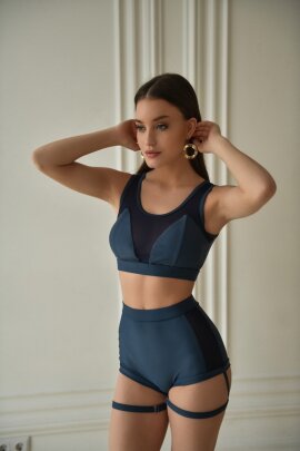 Oksawear Top Sandria Grau-Blau XL
