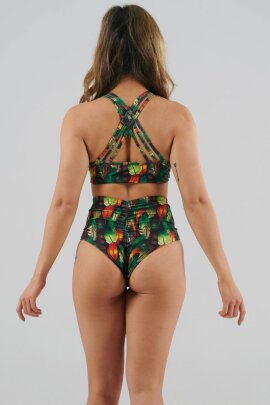 Juicee Peach Shorts High Waist Brazils Boho Feathers XS
