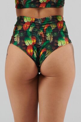 Juicee Peach Shorts High Waist Brazils Boho Feathers L