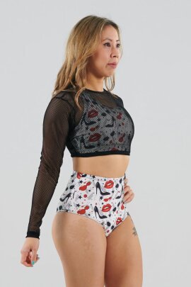 Juicee Peach Shorts High Waist Brazils Lipstick & Heels XL