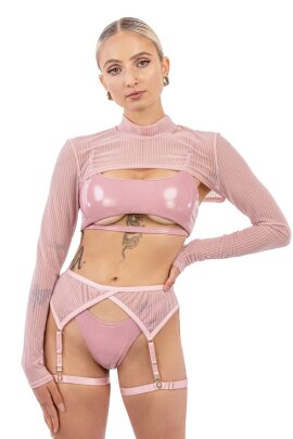 Naughty Thoughts Top Bolero XXX Rated See Through Rosa XL