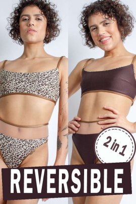 Rolling Top Selva Double Sided Leopard and Chocolate