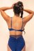 Lunalae Shorts High Waist Daisy Navy M