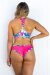 AMBR Designs Crop Halter Top Aloha XS