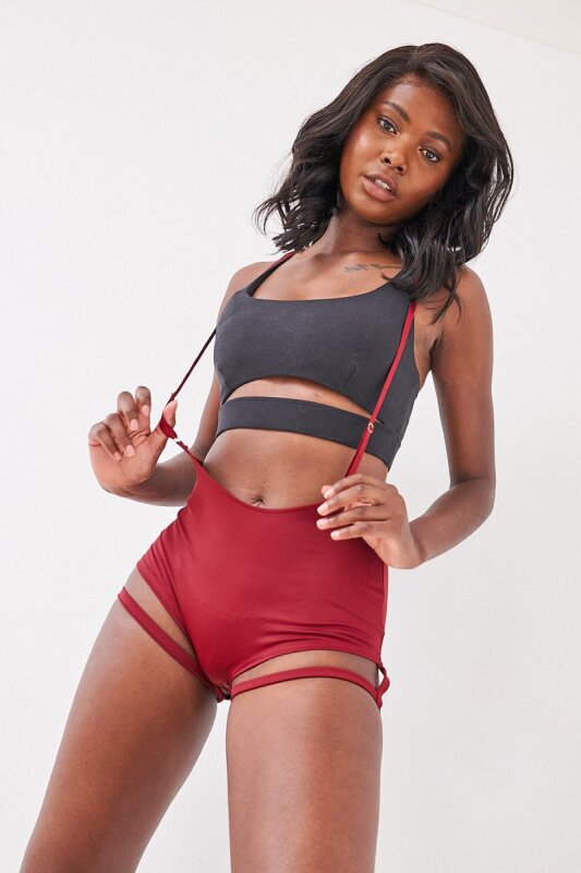 Lunalae Shorts Zena Garter Weinrot M