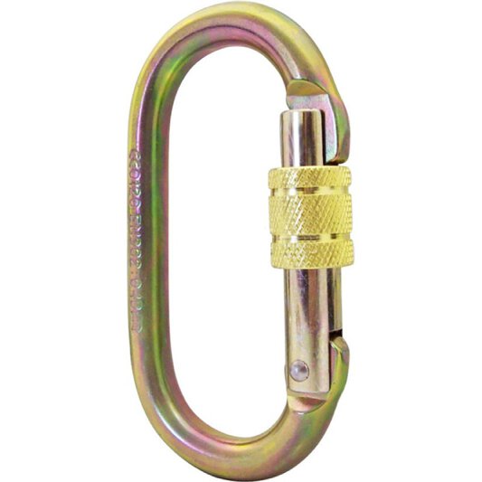 Carabiner with Scew Locking Device Gold 25 kN