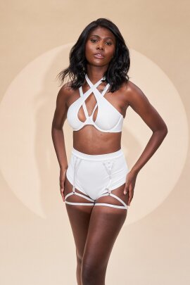 Lunalae Shorts High Waist Olivia Weiß XL