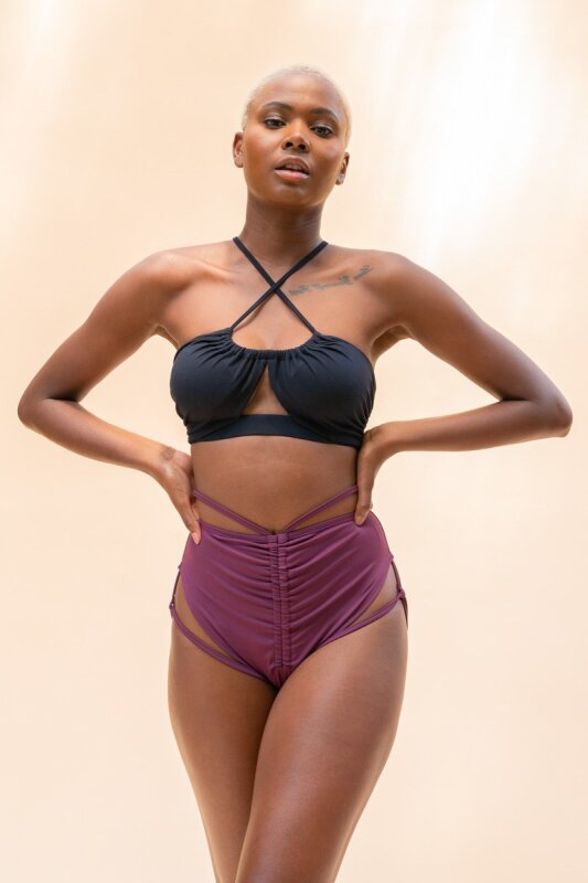 Lunalae Shorts High Waist Jasmine Mulberry XS