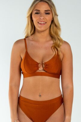 AMBR Designs Hook Crop Top Bronze M
