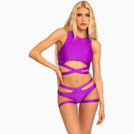 Paradise Chick Shorts Miami Garter Grape XL