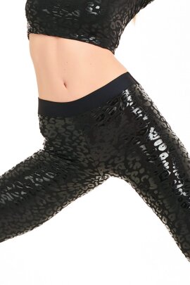 Paradise Chick Leggings Superhero Sticky V-String Leopard Schwarz S
