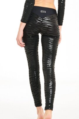 Paradise Chick Leggings Superhero Sticky V-String Zebra Schwarz