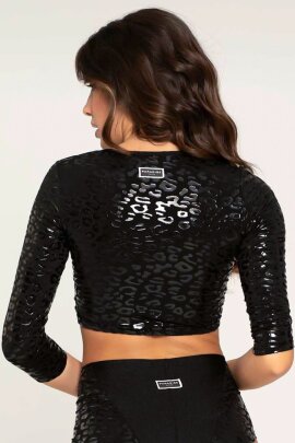 Paradise Chick Top Superhero Sticky Leopard Schwarz M