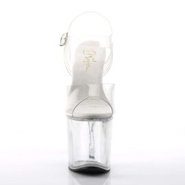 Pleaser Sandalette TABOO-708 Transparent Silber EU-35 / US-5