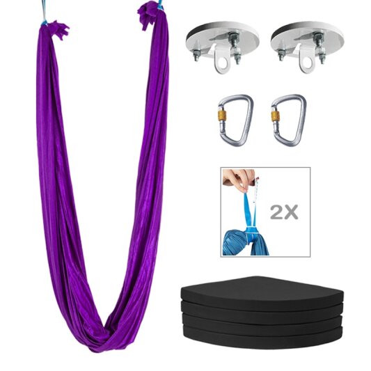 PoleSports Aerial Yoga Tuch inkl. Fallschutzmatte, Deckenhalterung und  Aufhngungszubehr | polespor