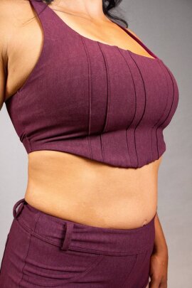 Off the Pole Crop Top Denim Blush XS