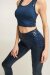 Paradise Chick Leggings Superhero Sticky High Waist Leopard Denim Blue M