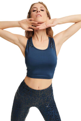 Paradise Chick Tank Top Superhero Sticky Denim Blue