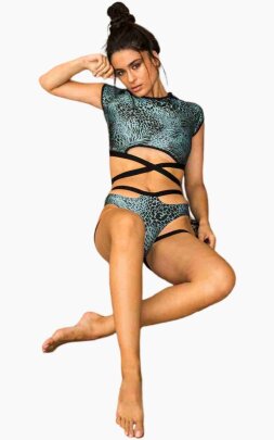 Paradise Chick Wrap Top Frankie Petrol