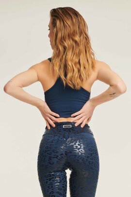 Paradise Chick Tank Top Superhero Sticky Denim Blue M