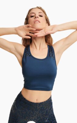 Paradise Chick Tank Top Superhero Sticky Denim Blue L