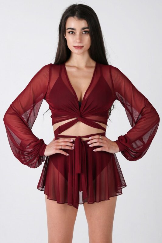 REV ACTIV Shorts mit Rock With Pleasure Weinrot L