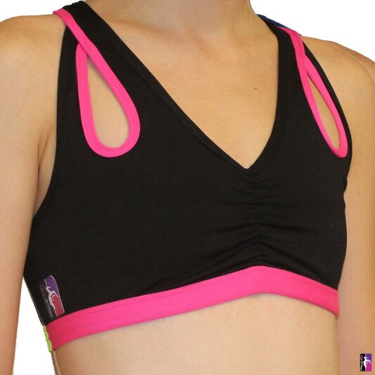 PoleFit Top Whisker XS Schwarz / Hot Pink