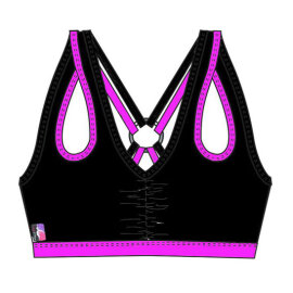 PoleFit Top Whisker S Schwarz / Hot Pink