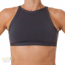 PoleFit Top High Neck Crop XS Grau