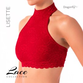 Dragonfly Top Lisette Lace Red XS