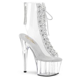 Pleaser ADORE-1016C-2 Plateau Ankle Boots Rhinestones...