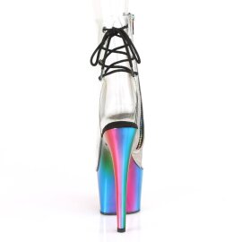 Pleaser ADORE-1018RC Plateau Stiefeletten Chrom Transparent Bunt