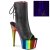 Pleaser ADORE-1018RC-02 Plateau Stiefeletten Kunstleder Chrom Schwarz Bunt