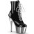 Pleaser ADORE-1020 Plateau Ankle Boots Patent Chrome Black Silver