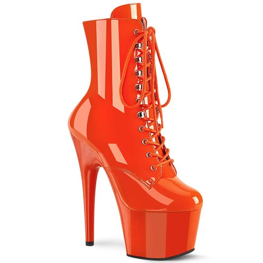 Pleaser ADORE-1020 Plateau Stiefeletten Lack Orange