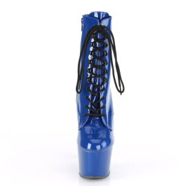 Pleaser ADORE-1020 Plateau Ankle Boots Patent Blue