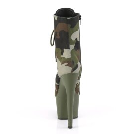 Pleaser ADORE-1020CAMO Plateau Stiefeletten Camouflage Grün